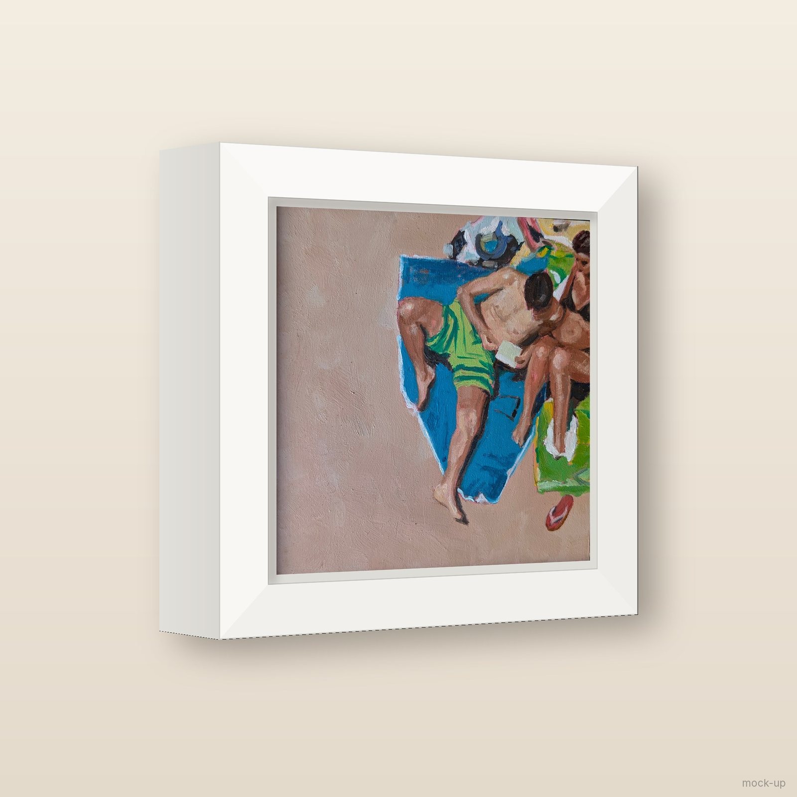 Beach Couple: the frame from the side