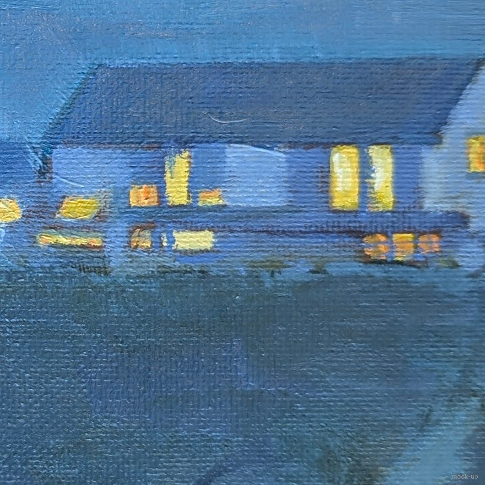 Welsh House: detail, the lit windows